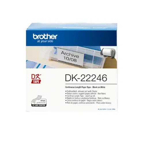Brother DK-22246, juoda ant balto, DK, juoda, balta, tiesioginis terminis, Brother, QL-1100, QL-1110NWB, QL-1050, QL-1060N