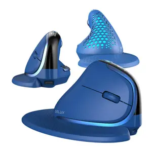 Wireless Ergonomic Mouse Delux M618XSD BT+2.4G RGB (blue)