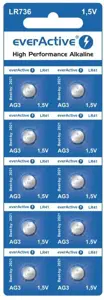 Mini šarminės baterijos everActive G3 LR736 LR41 10 vnt.