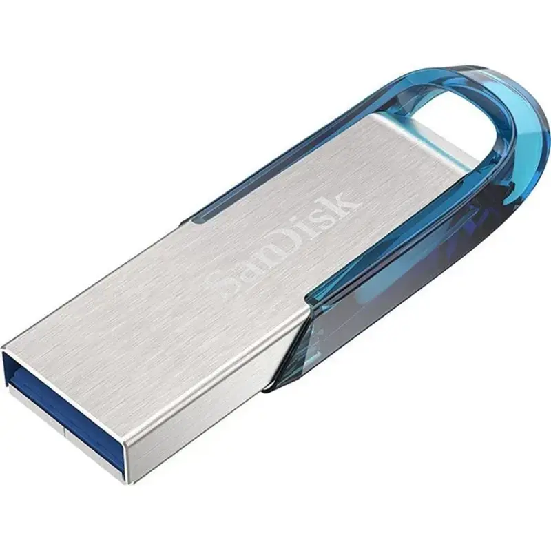 "SanDisk Ultra Flair" 64 GB, USB 3.0, 150 MB/s skaitymo sparta - tropinė mėlyna ; EAN:619659163051