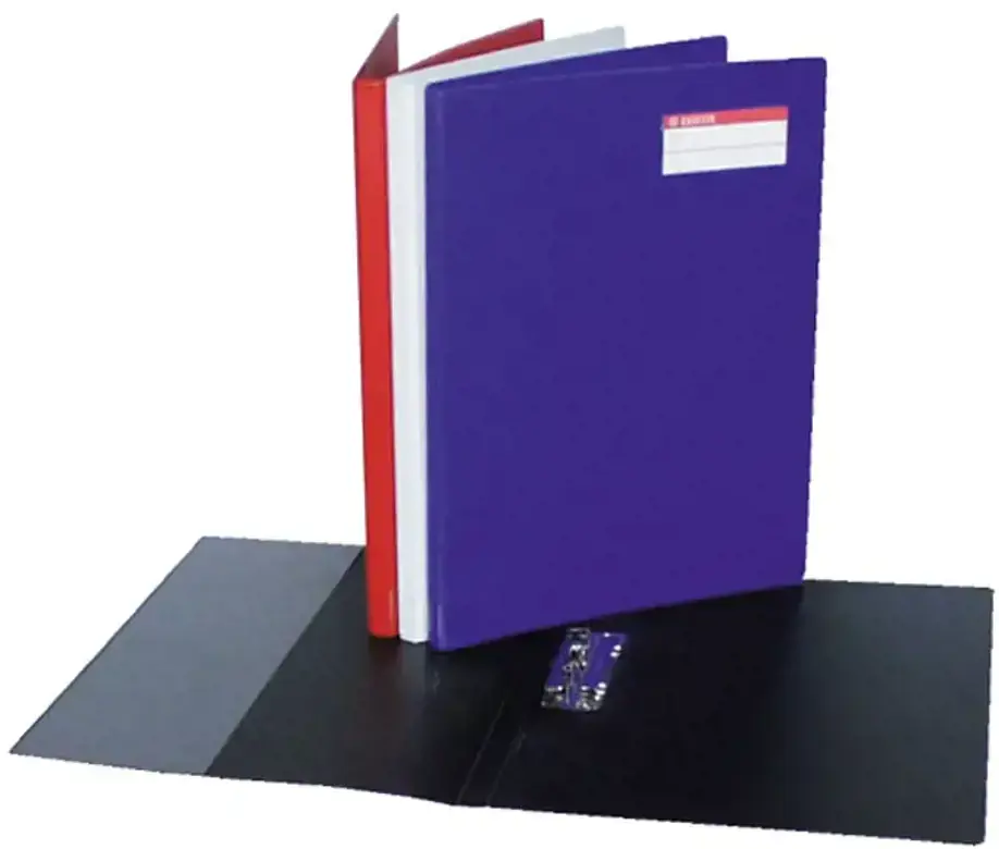 Aplankas su prispaudėju Esselte, A4, plastikinis, juodas  0817-201