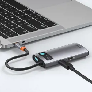 Baseus Metal Gleam 4in1 multifunctional HUB USB Type C - USB Type C Power Delivery 100 W | HDMI 4K 30 Hz | 1x USB 3.2 Gen 1 | 1x USB 2.0 (CAHUB-CY0G)