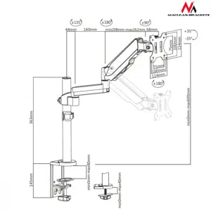 Stalo monitoriaus laikiklis "Maclean MC-775" (stalinis; 17" - 32"; maks. 8 kg)