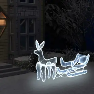 Kalėdinė lempučių ekspozicija, elnias ir rogės, 432 LED