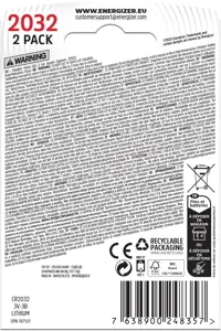ENERGIZER LITHIUM CR2032 2PK