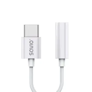 Savio USB-C Male - 3.5 mm Female White