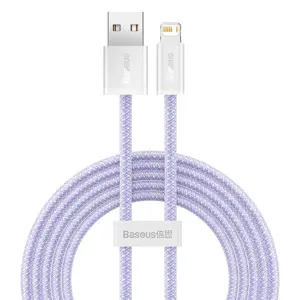 USB ir "Lightning" laidas "Baseus Dynamic 2", 2,4 A, 2 m (violetinės spalvos)