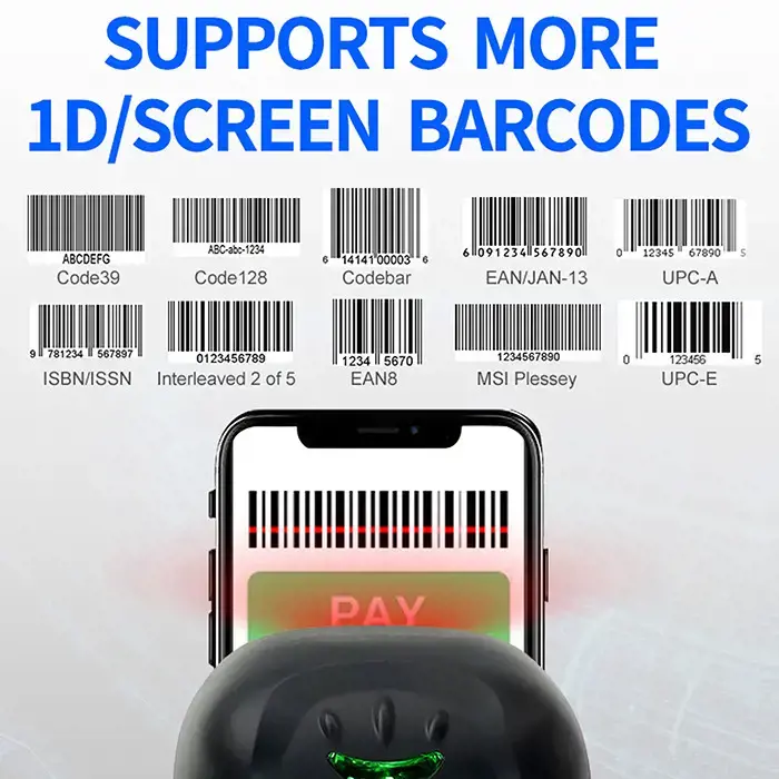 QOLTEC 50866 Brūkšninių kodų skaitytuvas 1D CCD USB juodas