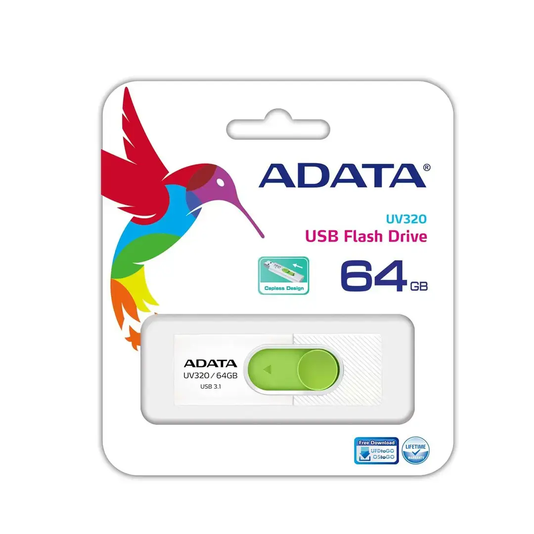 ADATA UV320 64GB USB3.1 baltos spalvos