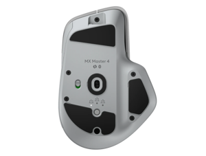 Logitech MX Master 4 Belaidė pelė RF Wireless + Bluetooth, 8000 DPI, Pale Grey