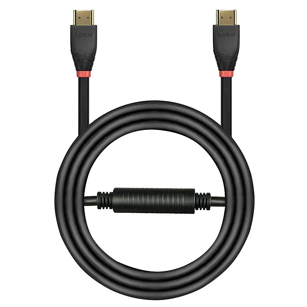 "Lindy" 25 m aktyvusis HDMI 2.0 18G kabelis, 25 m, A tipo HDMI (standartinis), A tipo HDMI (standartinis), 4096 x 2160 taškų, garso grįžtamasis kanalas (ARC), juodas