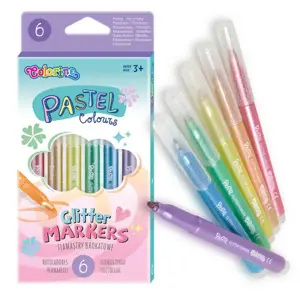 Flomasteriai COLORINO Pastel, 6 blizgios spalvos