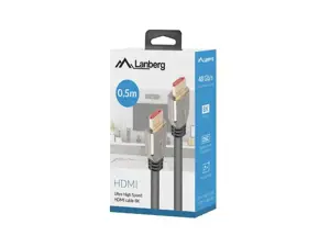 LANBERG HDMI M/M v2.1 kabelis 0,5 m 8K 60 Hz juodas