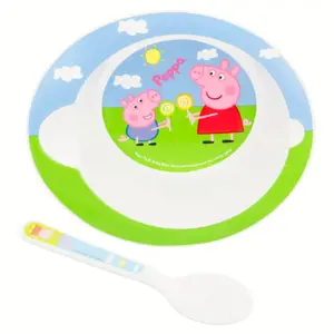 Peppa Pig - Mikrobangų krosnelės rinkinys (šaukštas + dubenėlis)