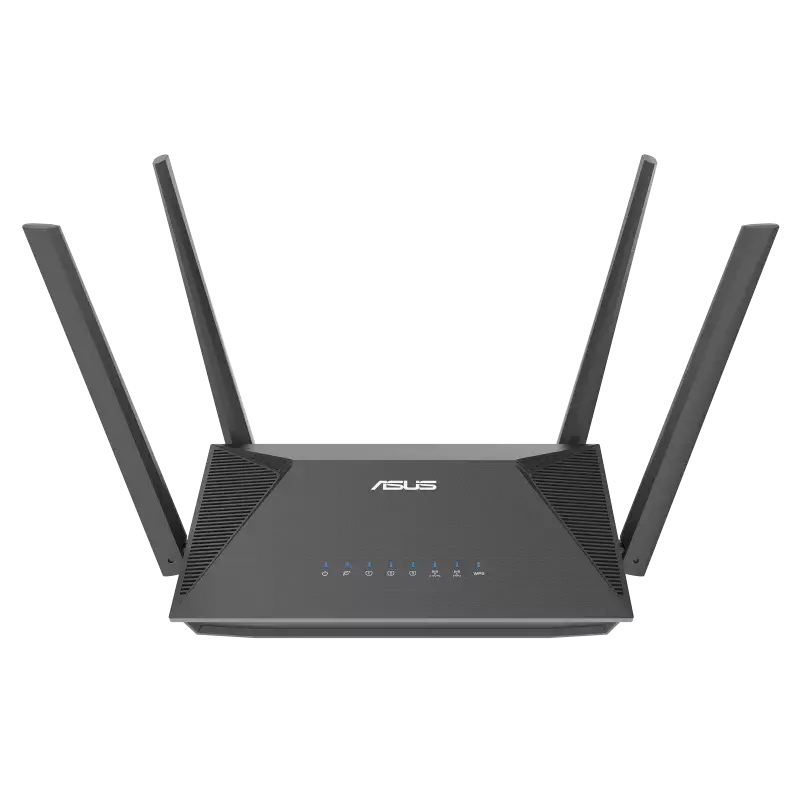 ASUS RT-AX52 AX1800 AiMesh, Wi-Fi 6 (802.11ax), Dual-band (2.4 GHz / 5 GHz), Ethernet LAN, Black, Tabletop router