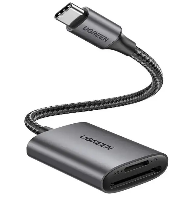 USB-C kortelių skaitytuvas, UGREEN CM401 (pilkas)
