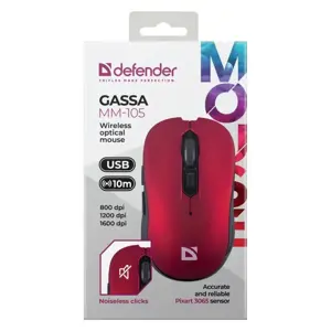 MOUSE DEFENDER GASSA MM-105 RF SILENT RED