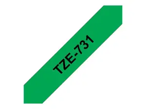 Brother TZE-731, TZ, žalias, 8 m, 1,2 cm