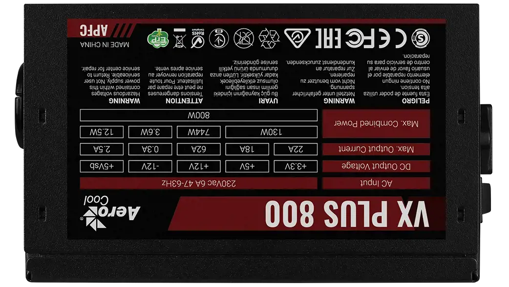 Maitinimo blokas AEROCOOL AEROPGSVX-800PLUS-80, 800 W