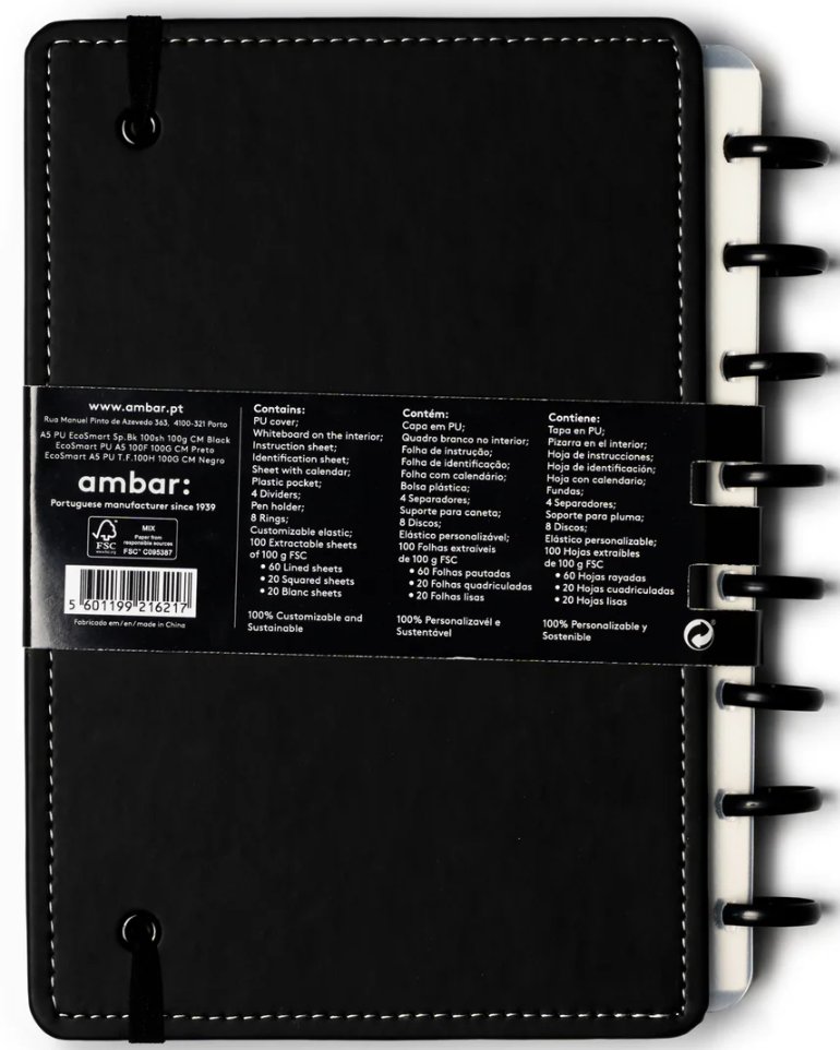 EcoSmart PU A5 100F 100G CM Juodas P