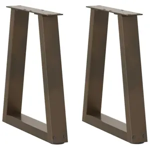 Kavos staliuko kojelės, V formos, 2 vnt., natūralus plienas, 28x(42-43,3) cm, plienas