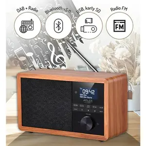 "Adler Radio" DAB+ "Bluetooth" AD 1184. LCD ekranas, juodos/rudos spalvos, žadintuvo funkcija
