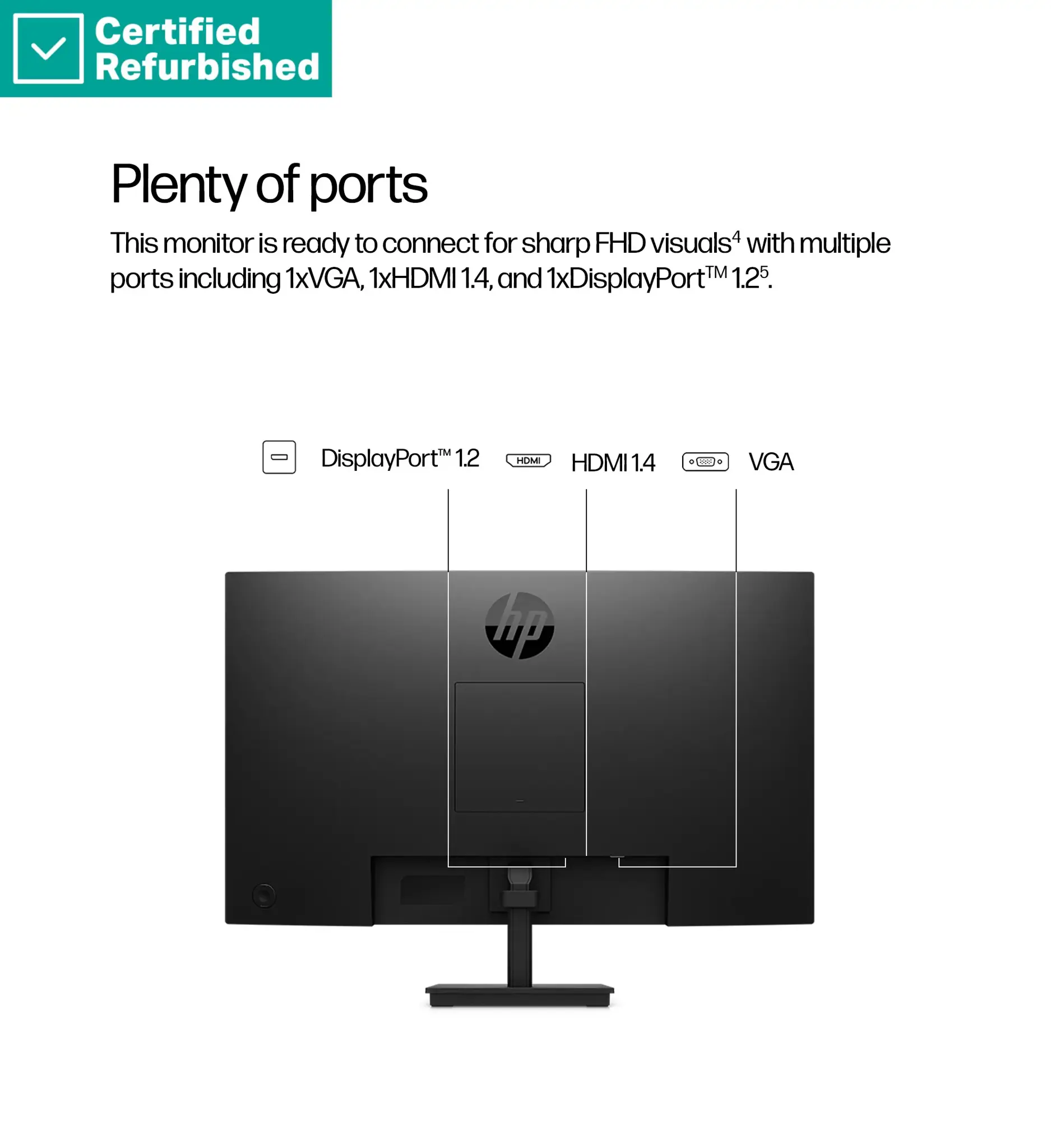 RENEW SILVER HP 327pf Series 3 Pro FHD Monitor - 27" 1920x1080 FHD 250-nit 100Hz AG, IPS, HDMI/VGA/DisplayPort, tilt, 1 years