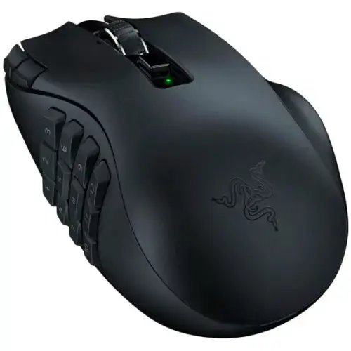 "Razer Naga V2 HyperSpeed" žaidimų pelė, 2,4 GHz, "Bluetooth", belaidė, juoda