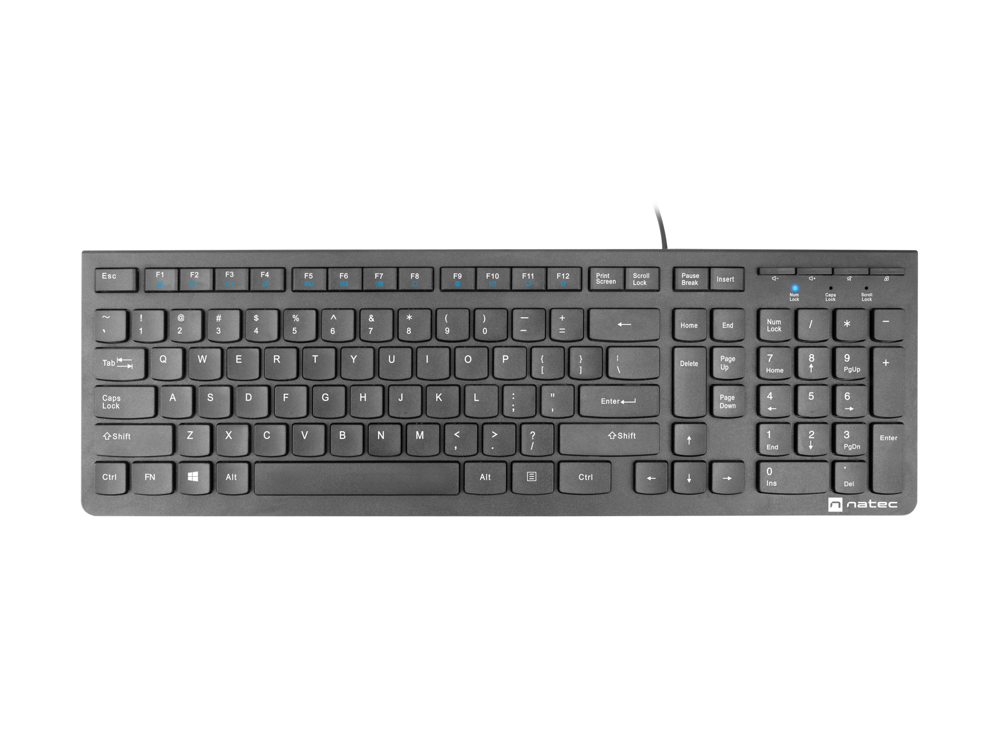 NATEC klaviatūra "Discus 2 US slim black