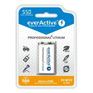 Įkraunama baterija everActive 6F22/9V Li-ion 550 mAh
