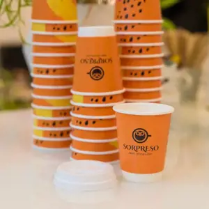 8oz SORPRESO baltas dangtelis Kavos vienkartiniam puodeliui (100vnt.)