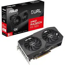 Graphics Card ASUS AMD Radeon RX 7600 8 GB GDDR6 128 bit PCIE 4.0 8x Two and Half Slot Fansink 1xHD…