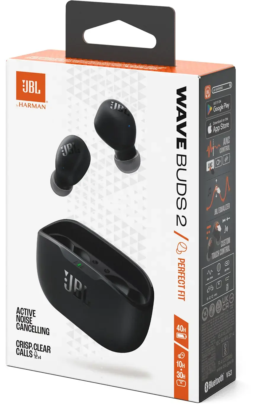 JBL wireless earbuds Wave Buds 2, black
