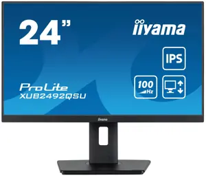 iiyama ProLite XUB2492QSU-B1, 60.5 cm (23.8"), 2560 x 1440 pixels, Wide Quad HD, LED, 1 ms, Black