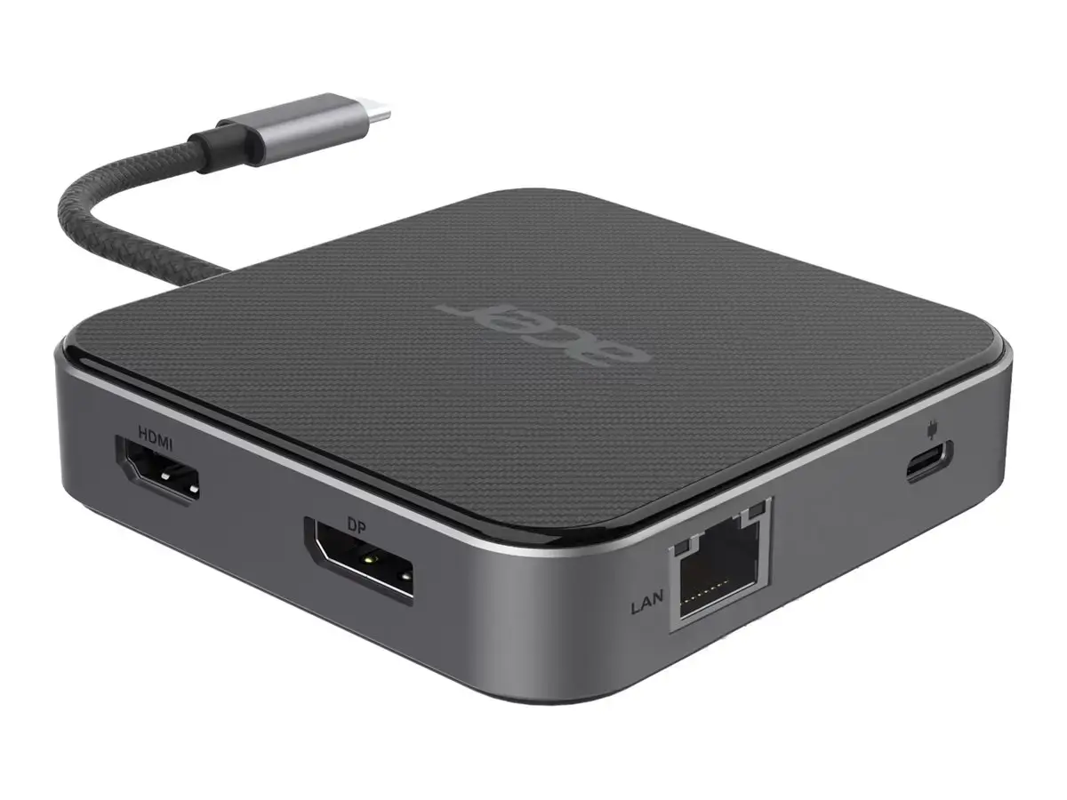 ACER 7 in 1 USB4 8K kelių ekranų koncentratorius HDMI + DP + 2xUSB3.2 + USB C + RJ45 + 3,5 mm garso prievadas