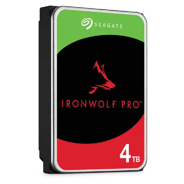 "SEAGATE Ironwolf PRO Enterprise NAS" kietasis diskas 4TB 7200 aps./min. 6Gb/s SATA 256MB spartinančioji atmintinė 8,9 cm 3,5 colio 24x7 NAS ir RAID stovo sistemoms BLK
