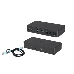 USB 3.0 / USB-C / "Thunderbolt 3" profesionali dvigubo 4K ekrano 2 kartos dokų stotelė + 100 W maitinimo šaltinis