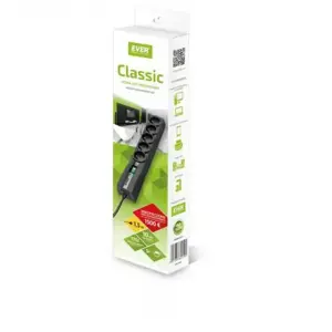 Ever CLASSIC 5 kintamosios srovės lizdas (-ai) 250 V juodas 1,5 m