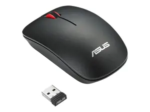 ASUS WT300 RF PELĖ/BK-RD, dvipusė, optinė, RF belaidė, 1600 DPI, juoda, raudona