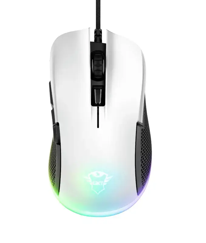 "Trust GXT 922W YBAR", dešinysis, optinis, A tipo USB, 7200 DPI, juodas, baltas