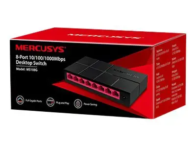 Šakotuvas Mercusys Switch MS108G Unmanaged, Desktop, Power supply type External