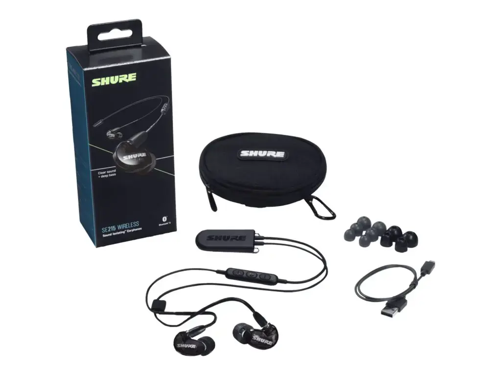 "Shure SE215" ausinės, juodos spalvos