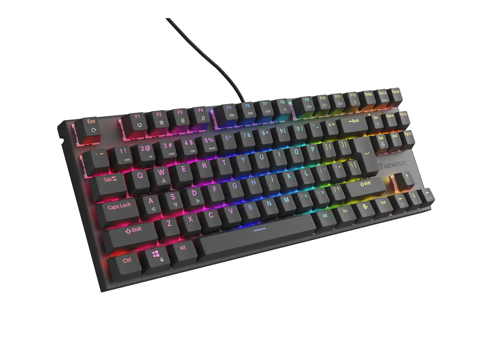 Genesis | THOR 303 | Mechanical Gaming Keyboard | Wired | US | Outemu Peach Silent | Black