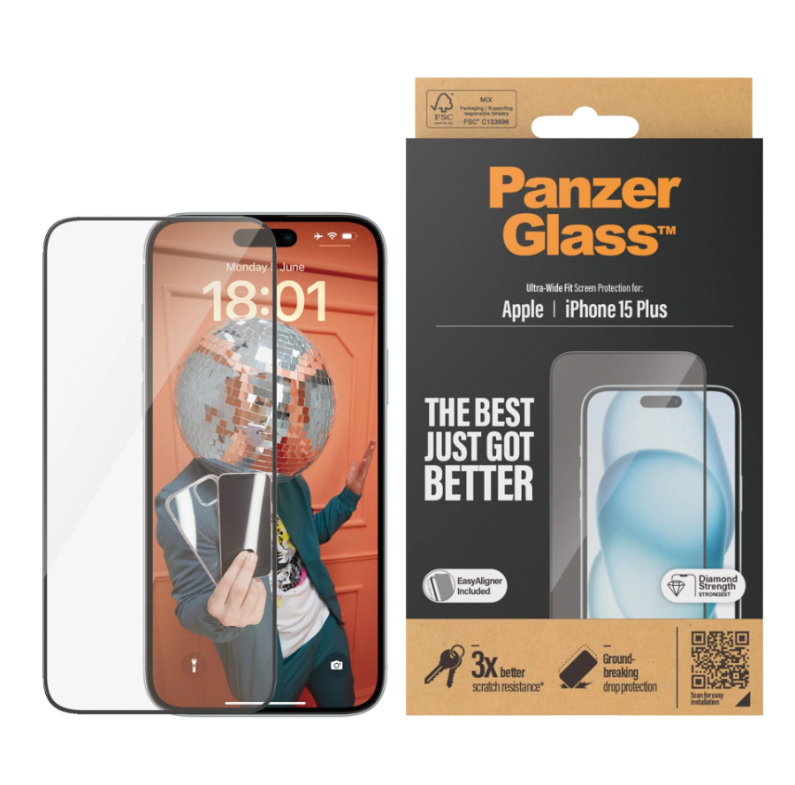 "PanzerGlass" ekrano apsauga "iPhone 2023" 6,7 | Ultra-Wide Fit w. EasyAligner