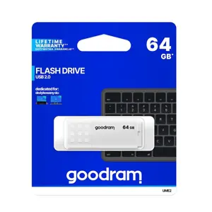 "Goodram UME2", 64 GB, A tipo USB, 2.0, 20 MB/s, dangtelis, balta