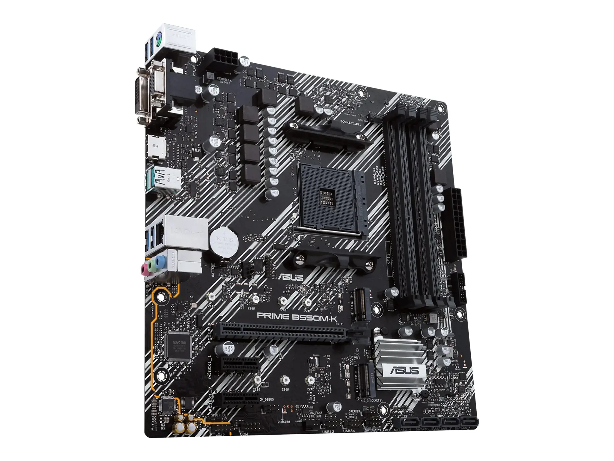 ASUS PRIME B550M-K, AMD, "Socket AM4", 3 kartos "AMD Ryzen™ 3", 3 kartos "AMD Ryzen 5", 3 kartos "AMD Ryzen™ 7", 3 kartos..., DDR4-SDRAM, 128 GB, DIMM