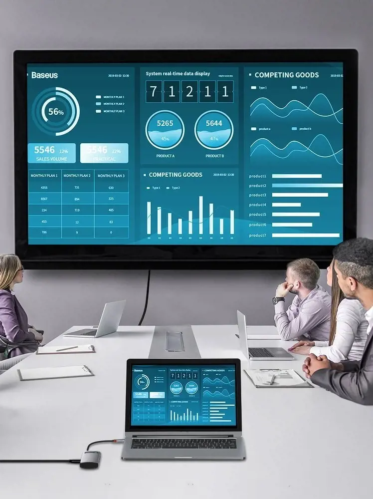 Baseus Metal Gleam 4in1 multifunctional HUB USB Type C - USB Type C Power Delivery 100 W | HDMI 4K 30 Hz | 1x USB 3.2 Gen 1 | 1x USB 2.0 (CAHUB-CY0G)