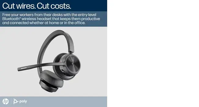 POLY Voyager 4320 Microsoft Teams Certified Headset +BT700 dongle +Charging Stand, Wireless, Calls/Music, 162 g, Headset, Black
