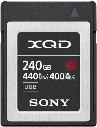 "Sony" XQD, 240 GB, 240 GB, XQD, 440 MB/s, 400 MB/s, juodas