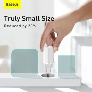 "Baseus GaN2 Lite" greitasis kelioninis įkroviklis USB+C 65W EU White (baltas)